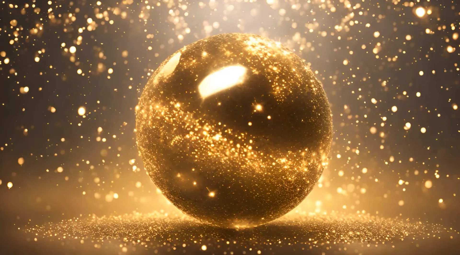Golden Glitter Globe Sparkling Stock Motion